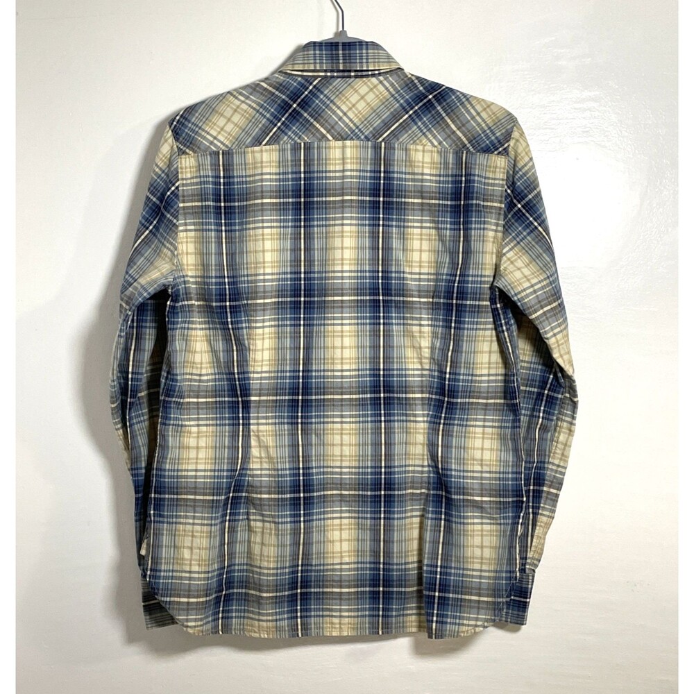 LRL Lauren Jeans Co Ralph Lauren Woman's Button Up Blue Cotton Plaid Shirt Sz M - Picture 2 of 10